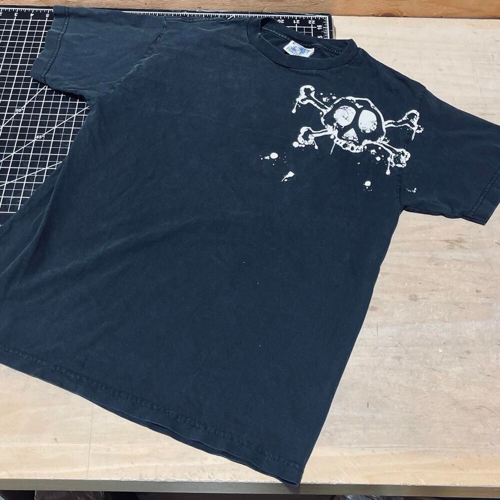 Unbranded Men's Black and Navy T-shirt